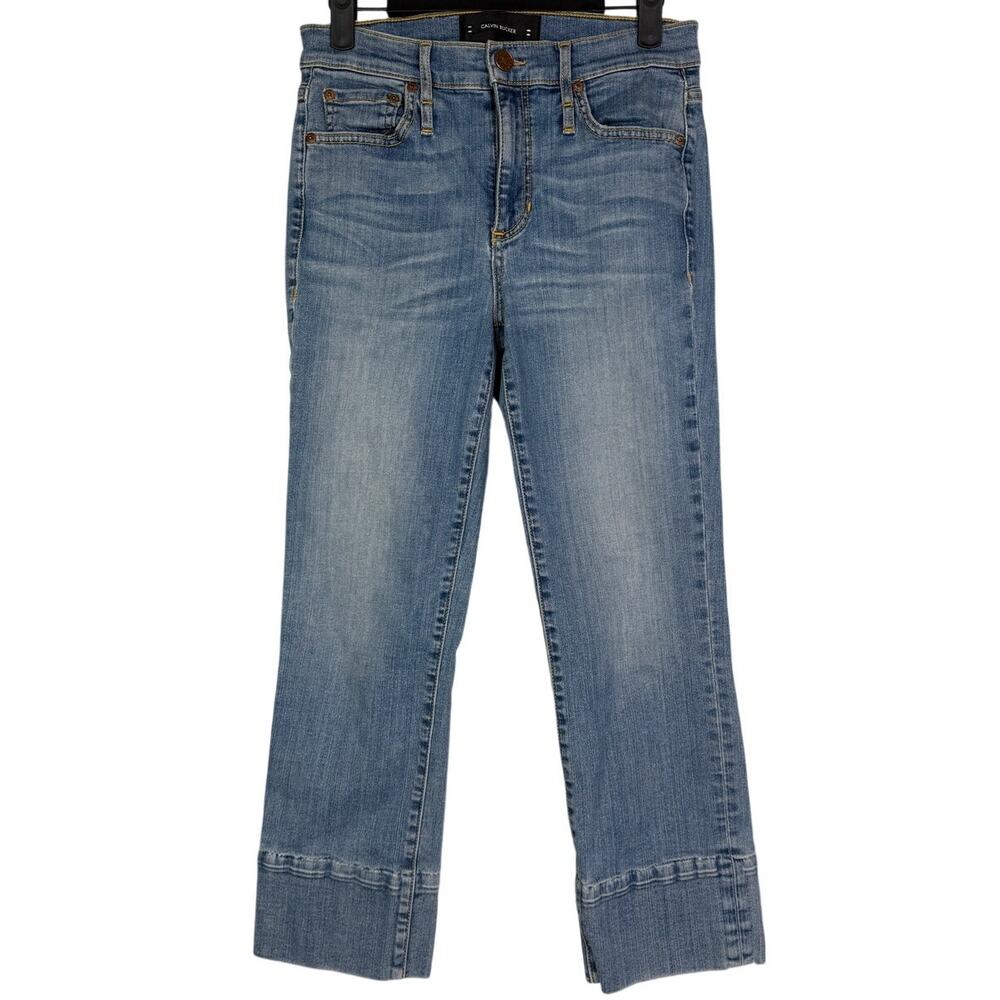 Calvin Rucker Vintage Cropped See The Love Mid Rise Jeans 5 Pocket 28 Light Wash - Picture 2 of 15